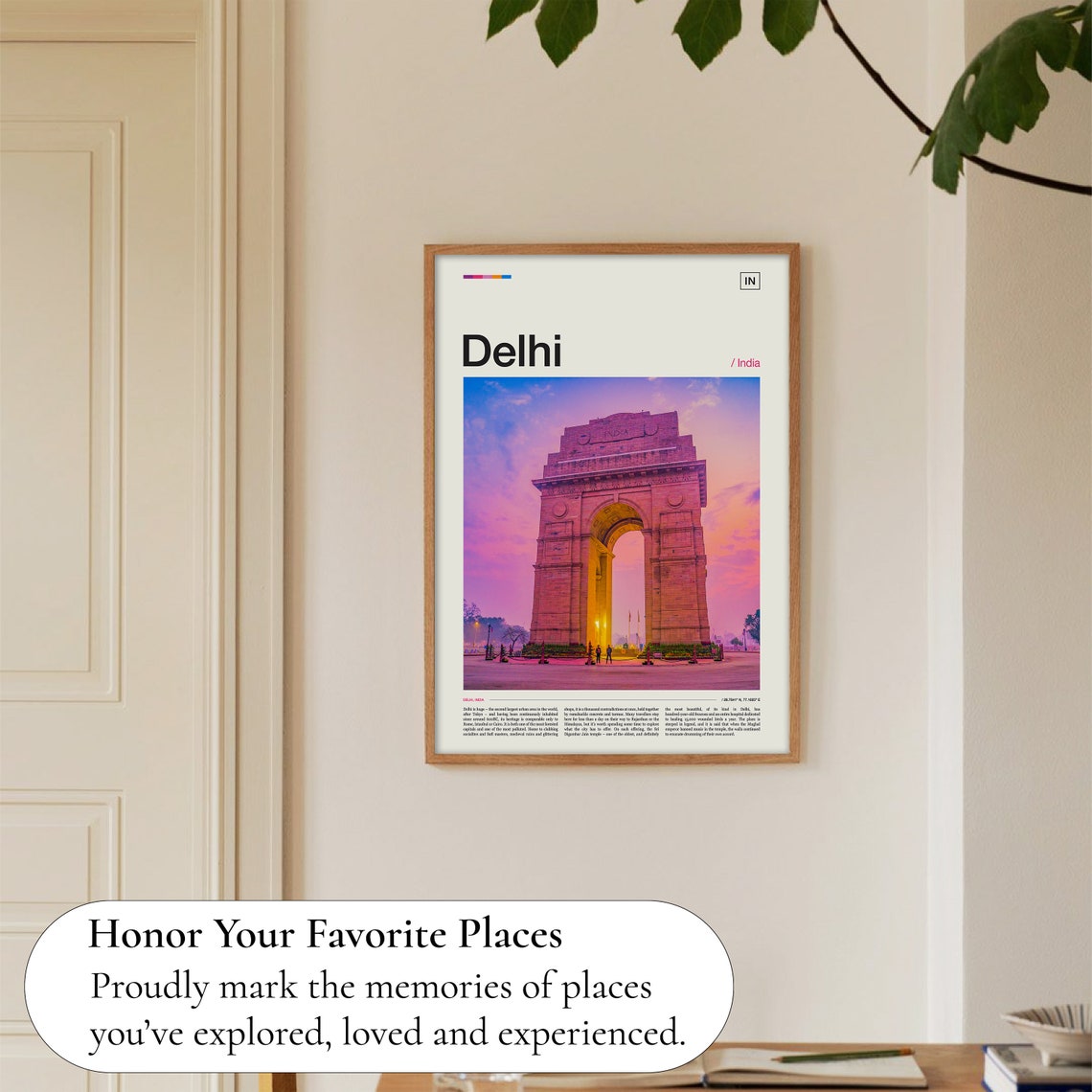 Delhi India Gate Sunset Monument Photo Travel Poster Decor Art Gift - Image 5