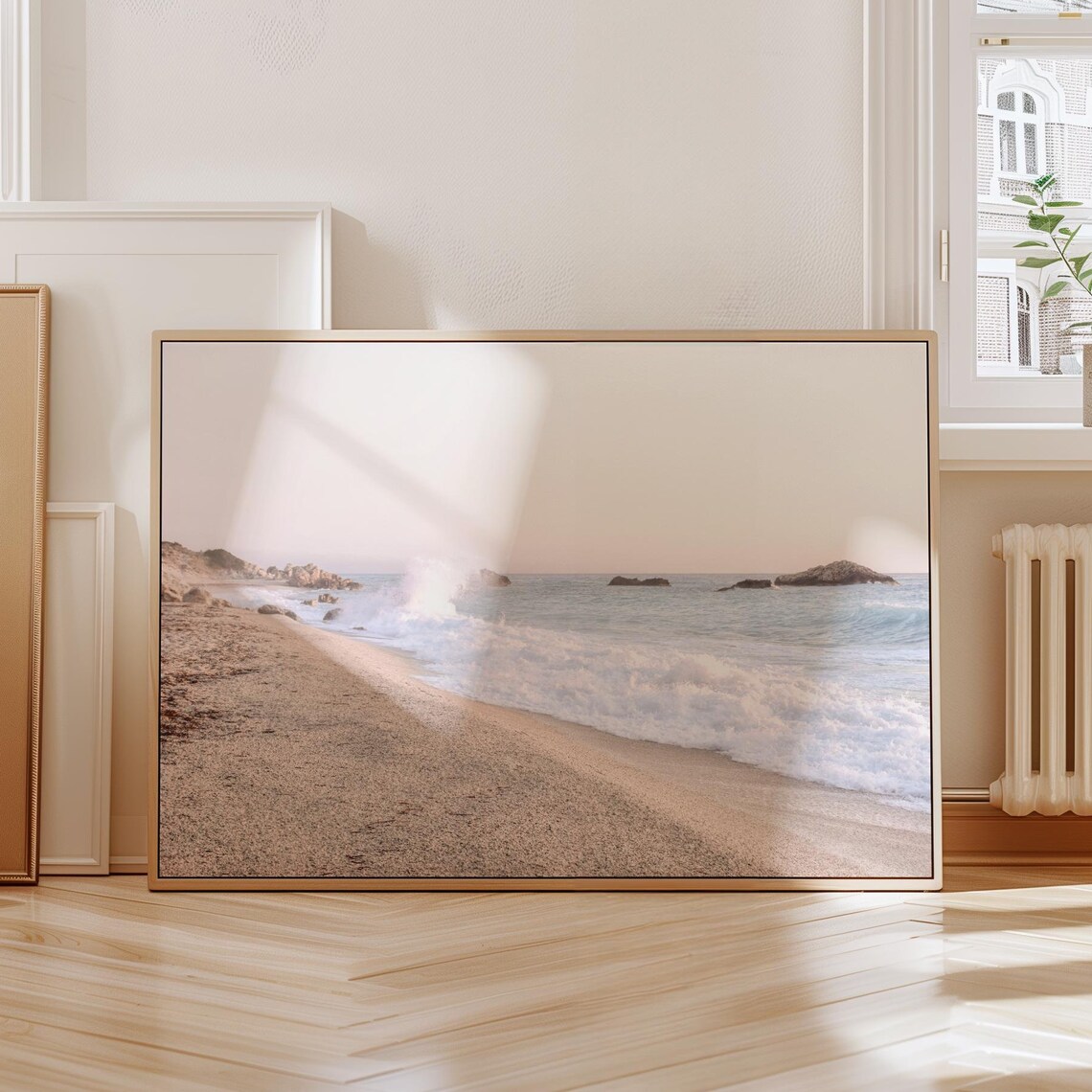 Neutral Beach Coastal Wall Art, Beige Beach Print