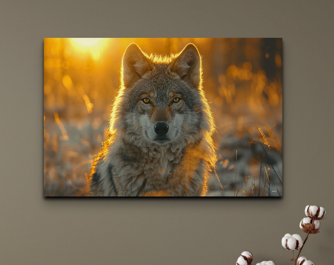 Wolf Rustic Home Decor Art Print, Animal Print