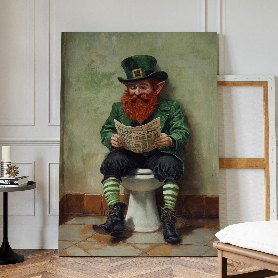 Whimsical Leprechaun Wall Art Irish Humor Artwork For Unique Hangable Home Dcor