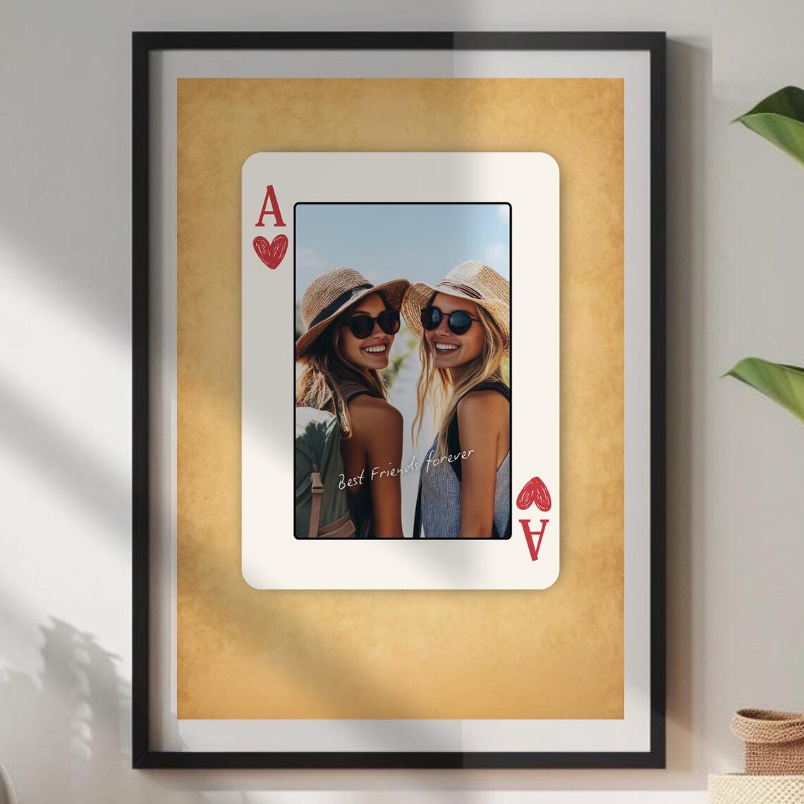 Ace Of Hearts Custom Playing Card Photo Best Friends Love Poster