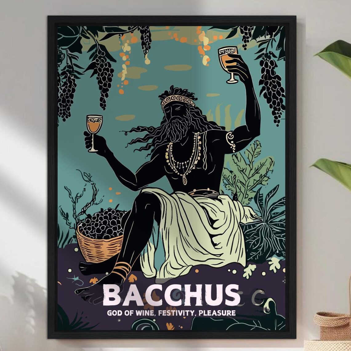 Bacchus God Of Wine Festivity And Pleasure Roman Mythology Poster