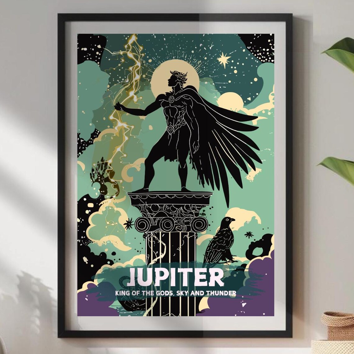 Jupiter Roman King of the Gods Sky and Thunder Lightning Poster