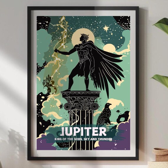 Jupiter Roman King of the Gods Sky and Thunder Lightning Poster