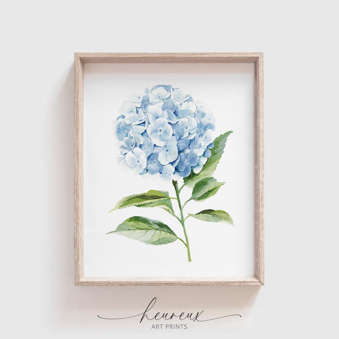 Blue Hydrangea Watercolor Flower Painting Poster Botanical Minimalist - Image 2