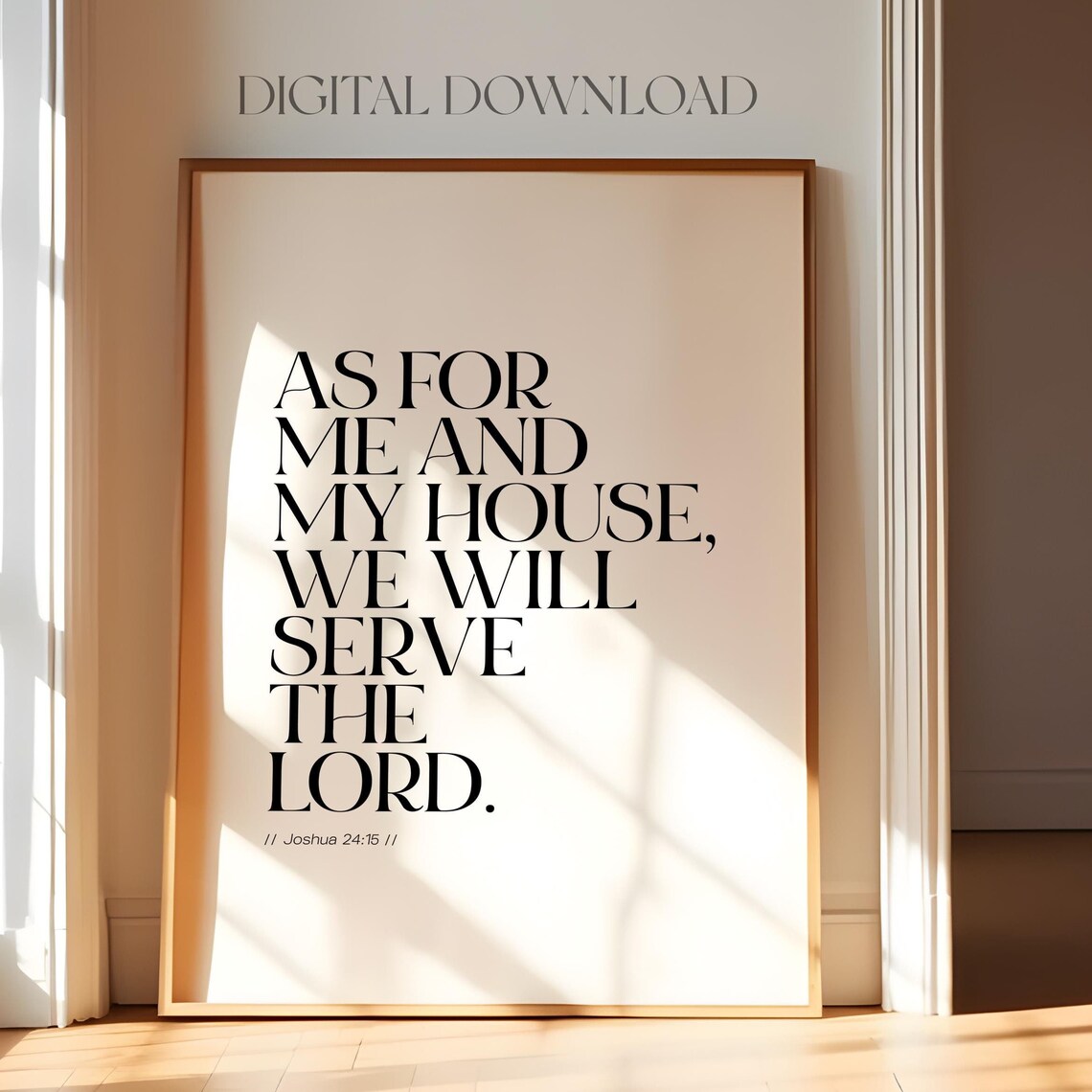 Joshua 24:15 Bible Verse, Modern Retro Christian Art Print