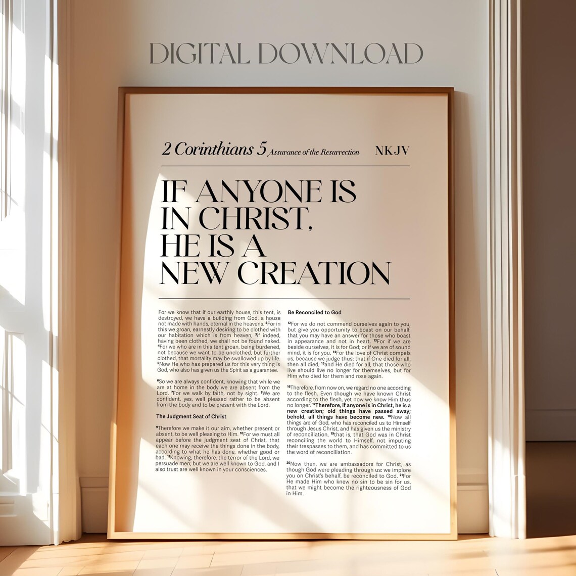 2 Corinthians 5:17 Bible Verse Art Print