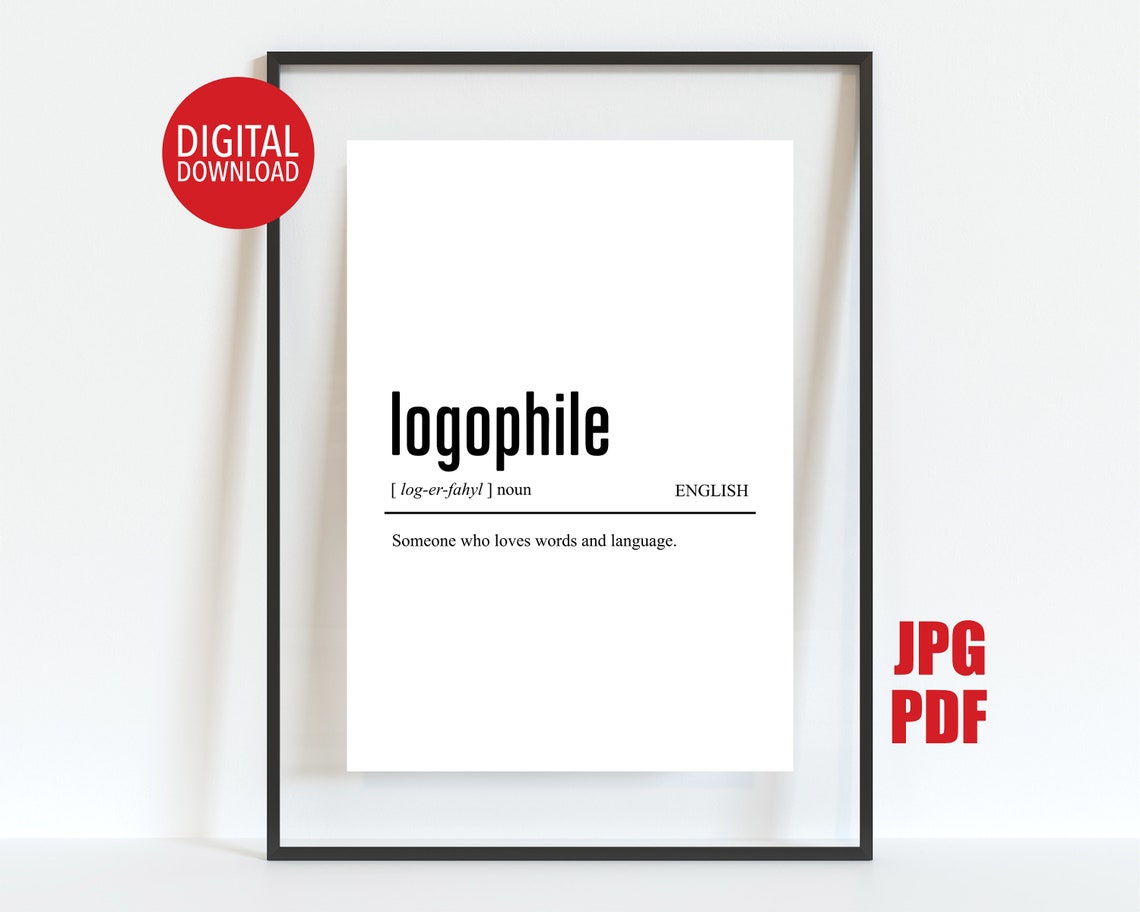 Logophile Definition Dictionary Style Word Lover Gift Poster