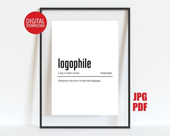Logophile Definition Dictionary Style Word Lover Gift Poster