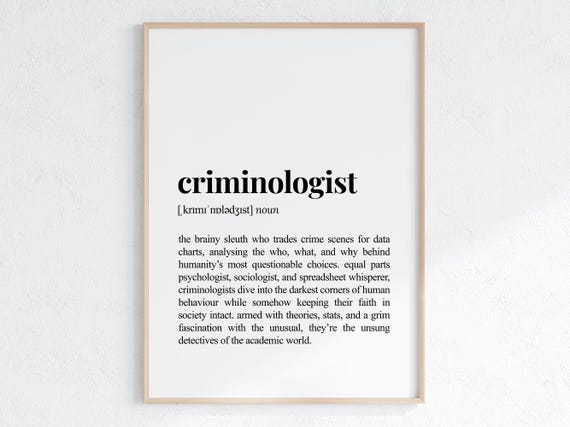 Criminologist Funny Definition Print Cheeky Gift For Coworker Sarcastic Dictionary Poster New Job
