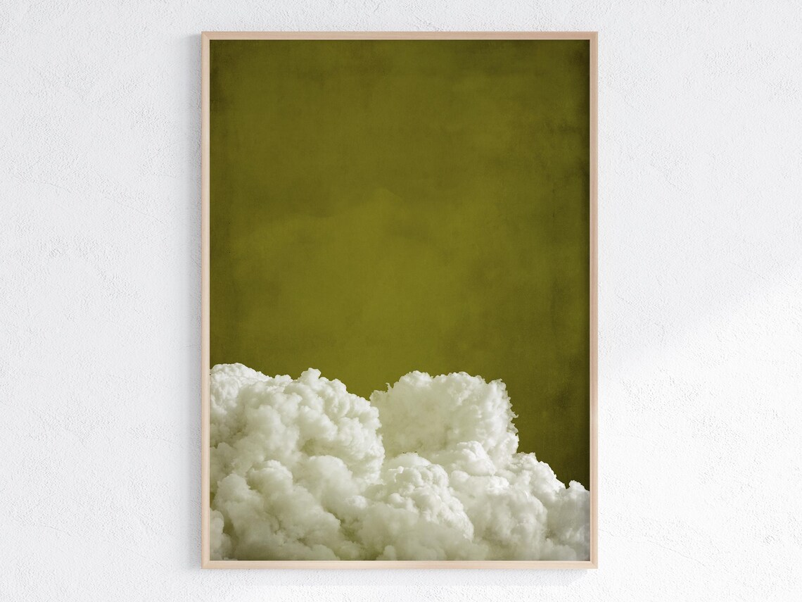 Old Moss Green Cloud Minimalist Art Print