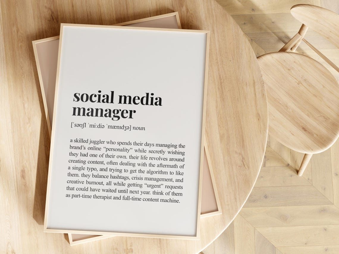 Social Media Manager Funny Sarcastic Dictionary Style Poster - Image 2