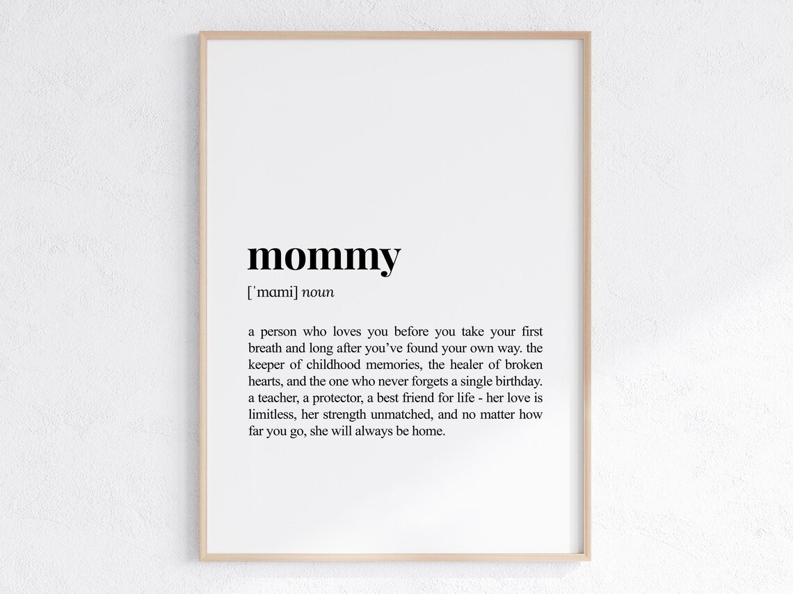 Mommy Definition Heartfelt Dictionary Style Mothers Day Gift Poster