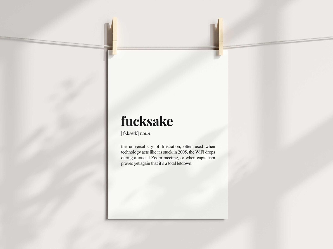 Fucksake Definition Print, Sarcastic Dictionary Poster - Image 3