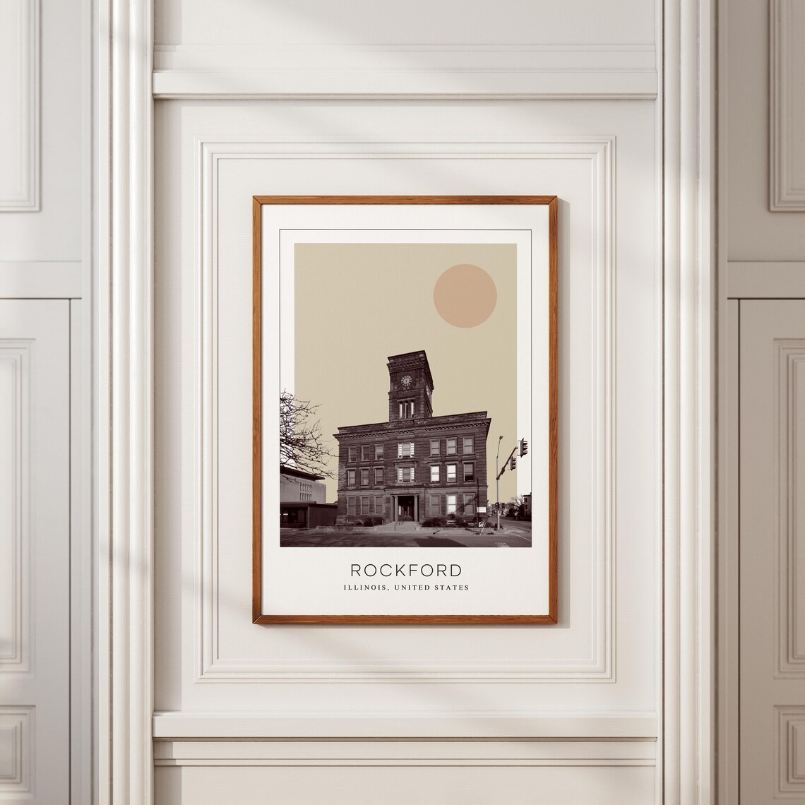Rockford Illinois Clock Tower Courthouse Minimalist Travel Poster - Image 2