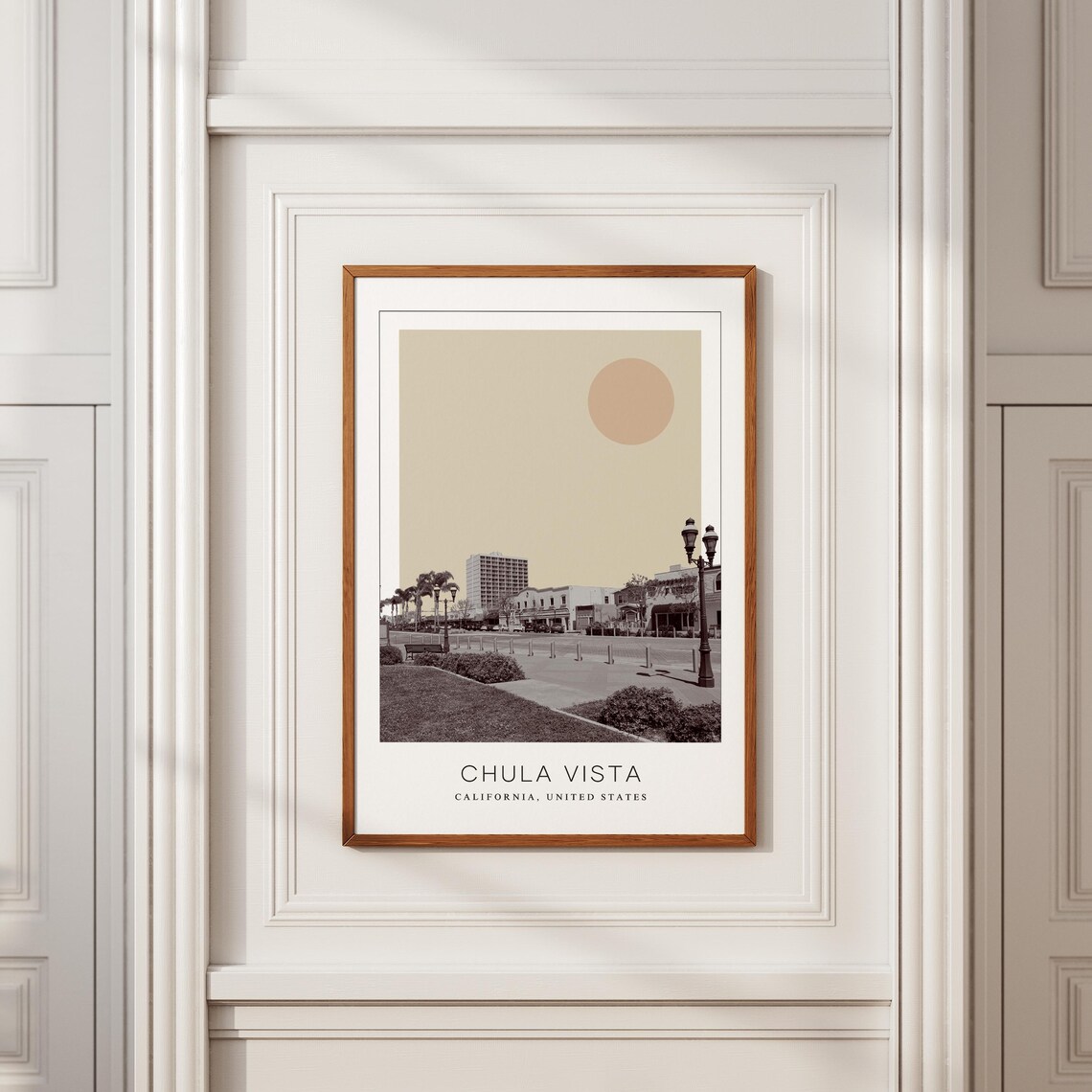 Chula Vista California Downtown Street Lamps Minimalist Travel Poster - Image 2