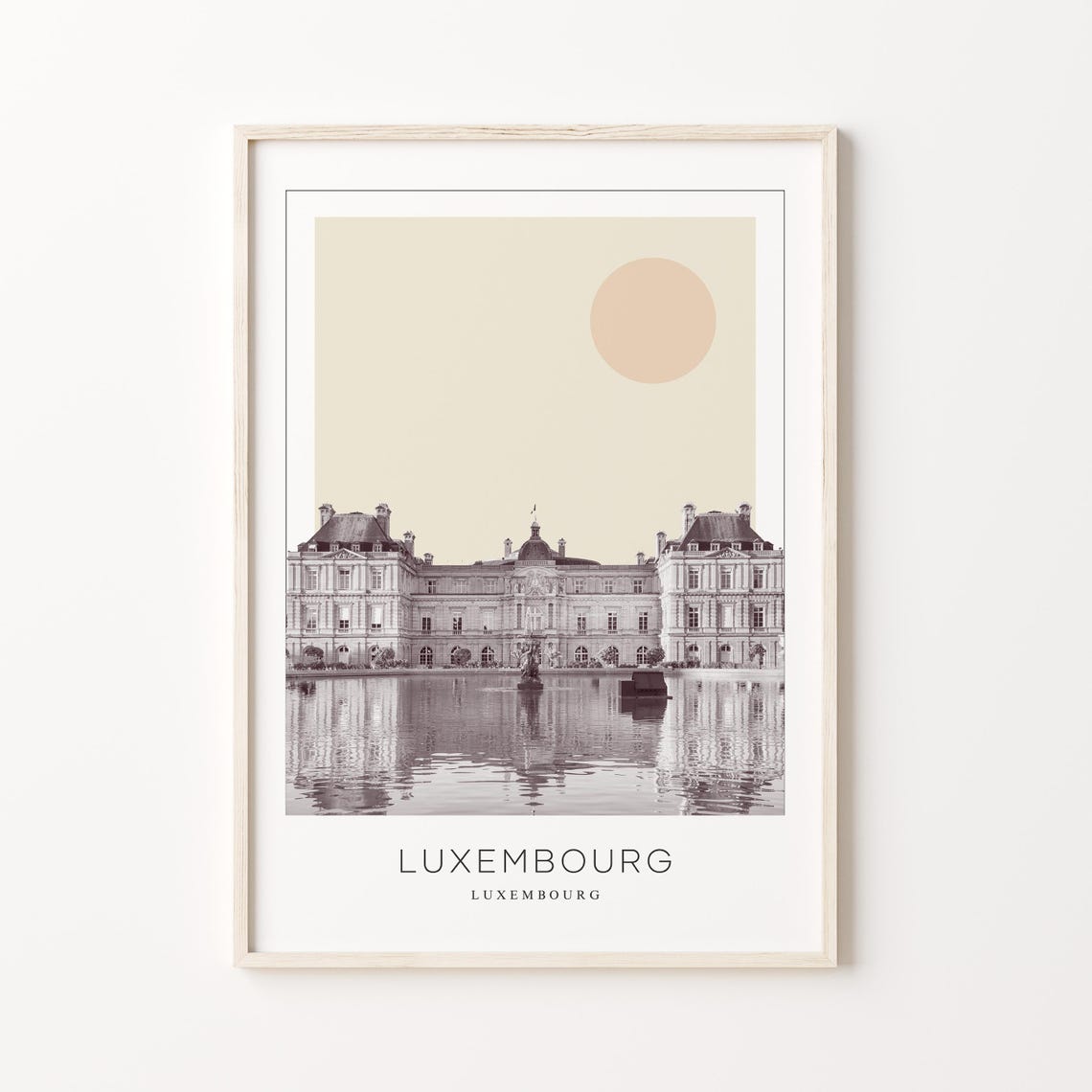Luxembourg City Grand Palace Reflected Waterfront Minimalist Poster
