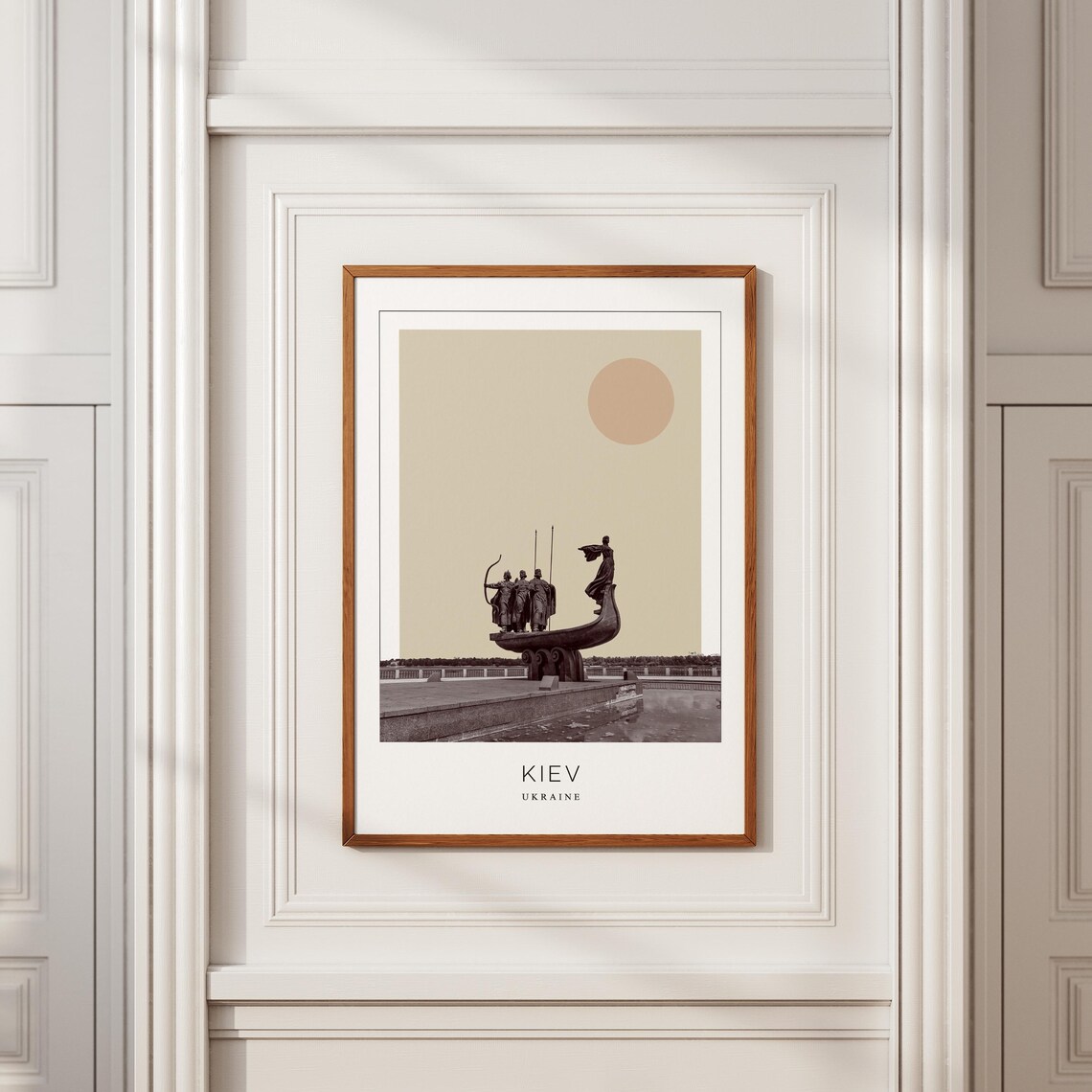 Kiev Founders Monument Boat Minimalist Ukraine Travel Poster - Image 2