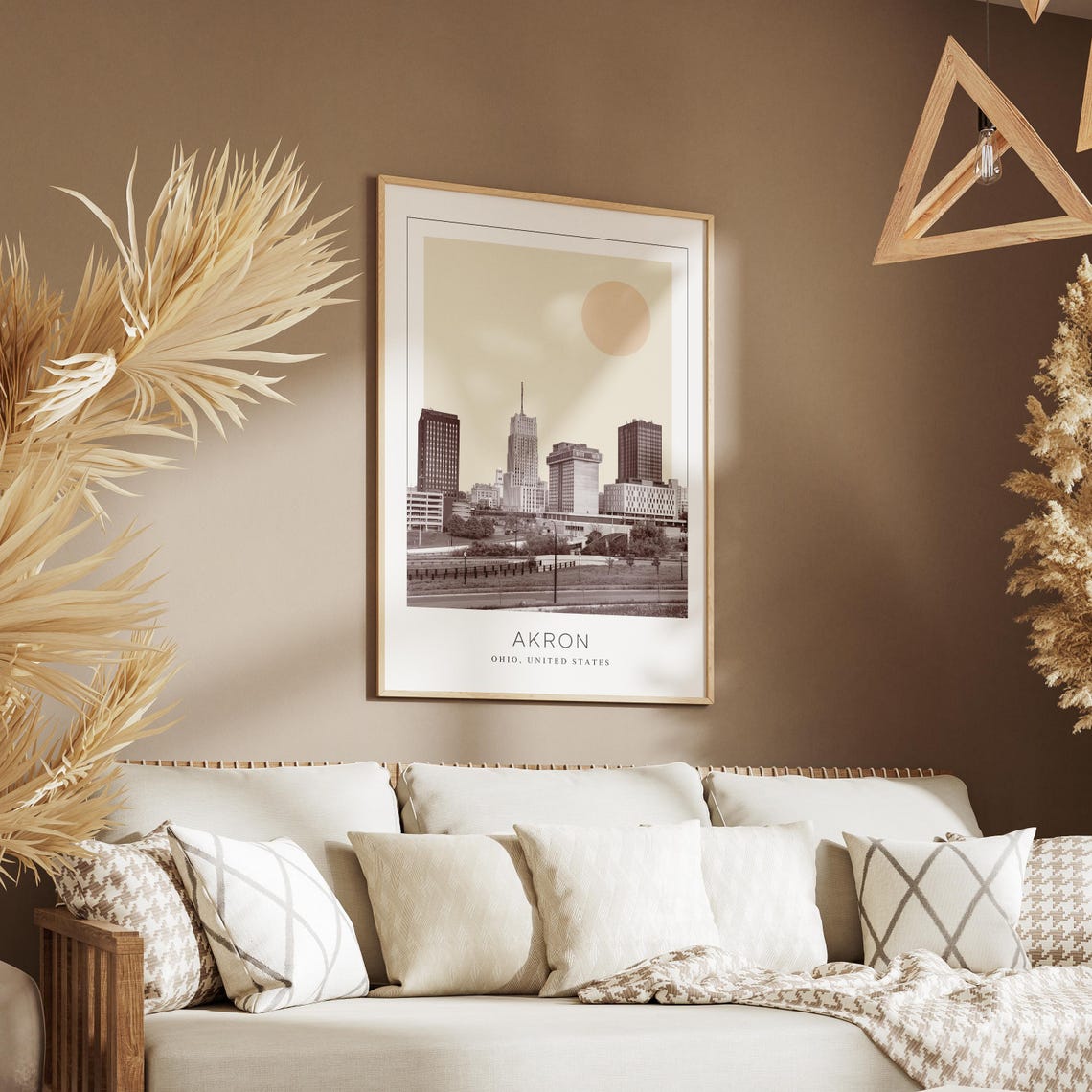 Akron Downtown Office Skyline Minimalist Ohio Travel City Poster - Image 3