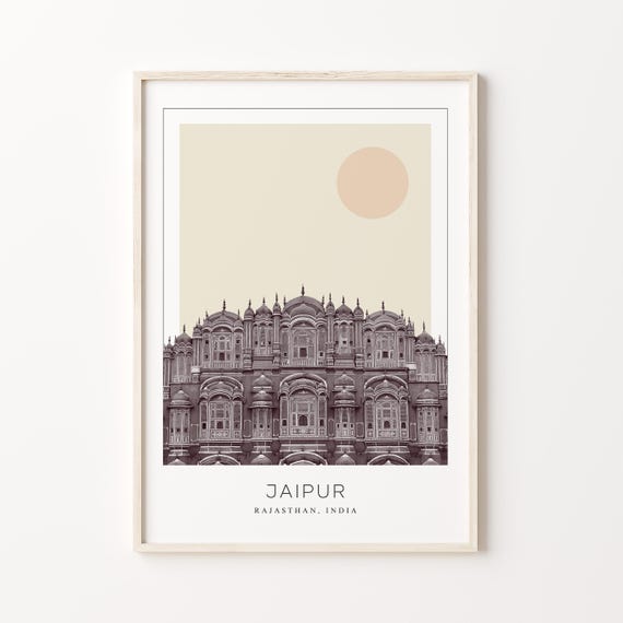 Jaipur Minimalist Travel Poster, Rajasthan India