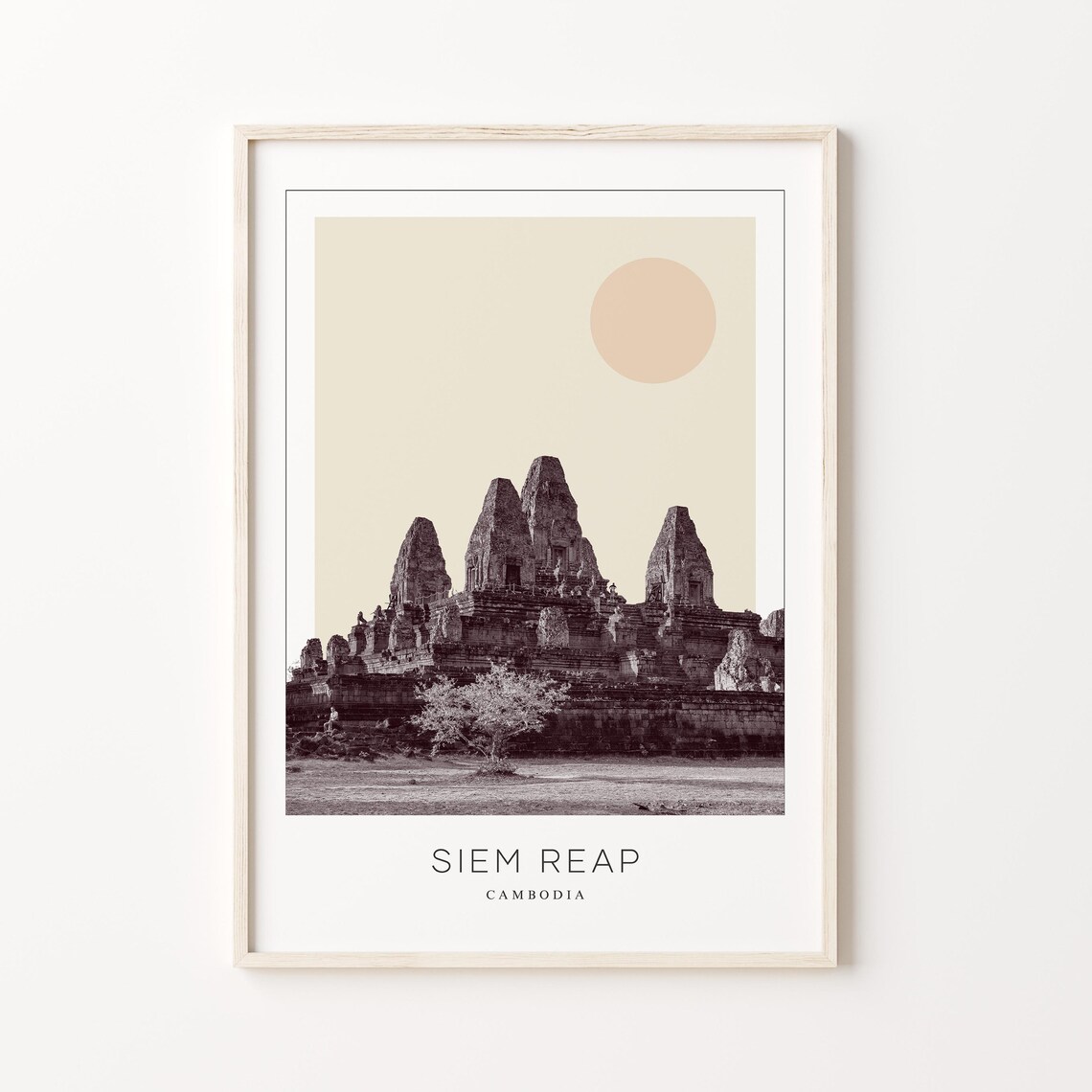 Siem Reap Minimalist Travel Poster, Cambodia