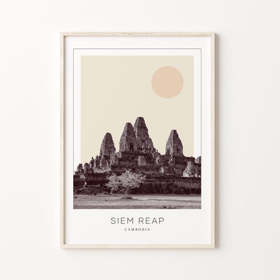 Siem Reap Minimalist Travel Poster, Cambodia