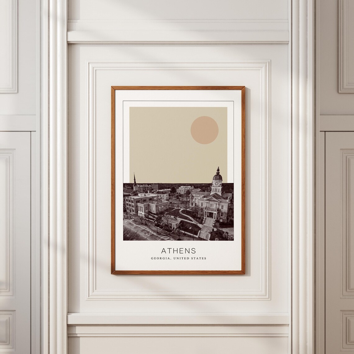 Athens Clock Tower City Hall Minimalist Georgia Travel Art Poster - Image 2