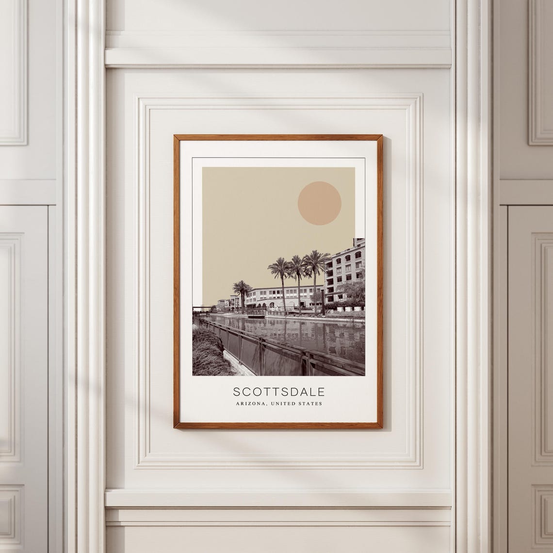 Scottsdale Arizona Canal Waterfront Minimalist Travel Poster - Image 2