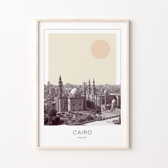 Cairo Minimalist Travel Poster, Egypt Wall Art