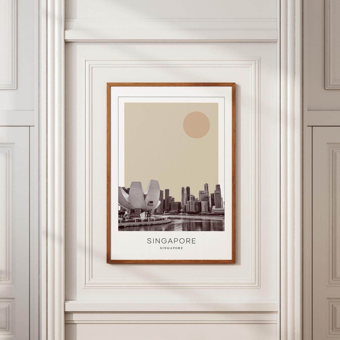 Singapore Skyline with ArtScience Museum Minimalist Travel Poster - Image 2