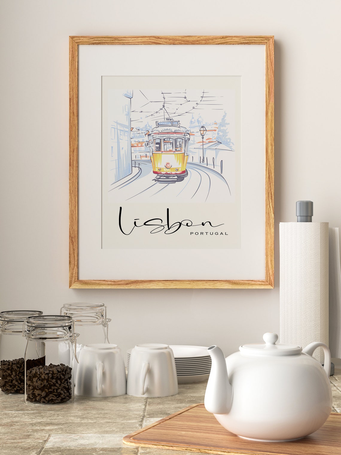 Lisbon Poster Lisbon Wall Art Lisbon Tram Art Portugal Wall Art Lisbon Portugal Travel Poster Romantic Wall Art Travel Gallery Art - Image 3