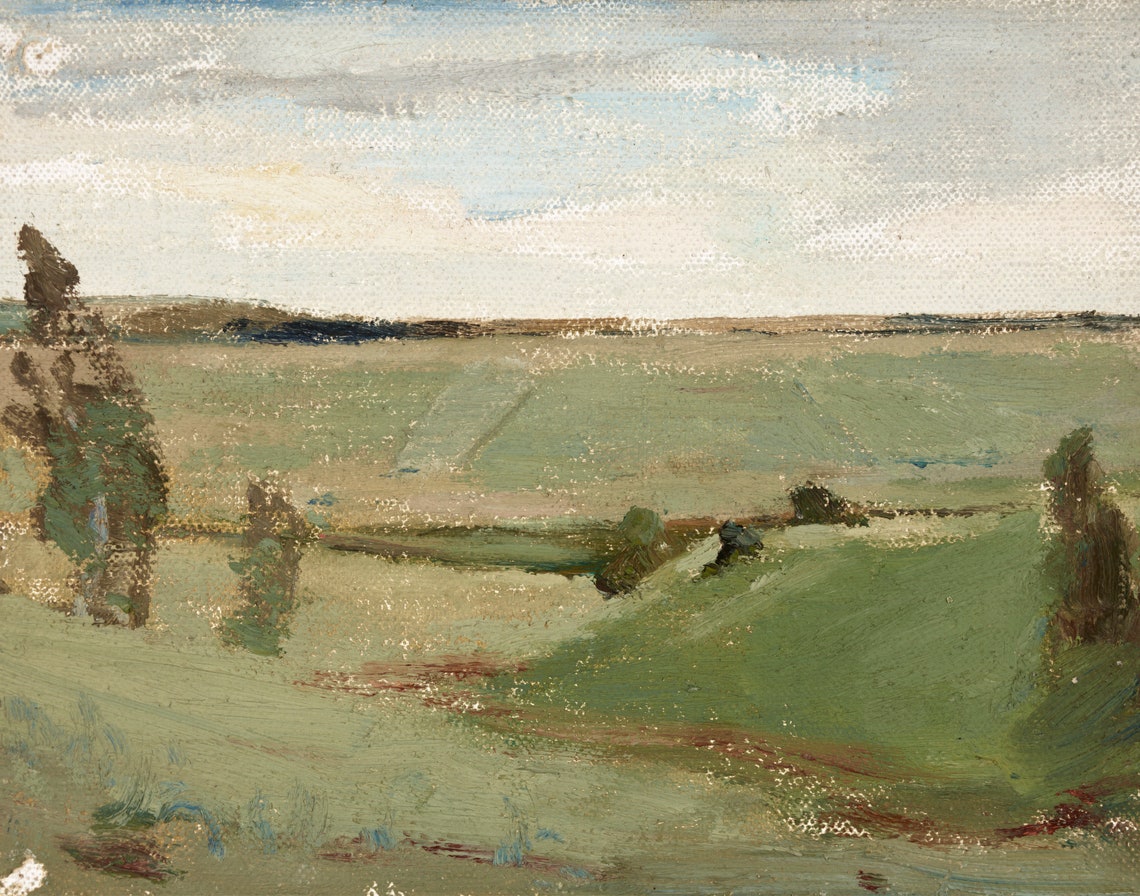 Abstract Landscape Painting Vintage Meadow Painting Landscape Oil Painting Fine Art Print For Vintage Wall Art Wall Art - Image 3