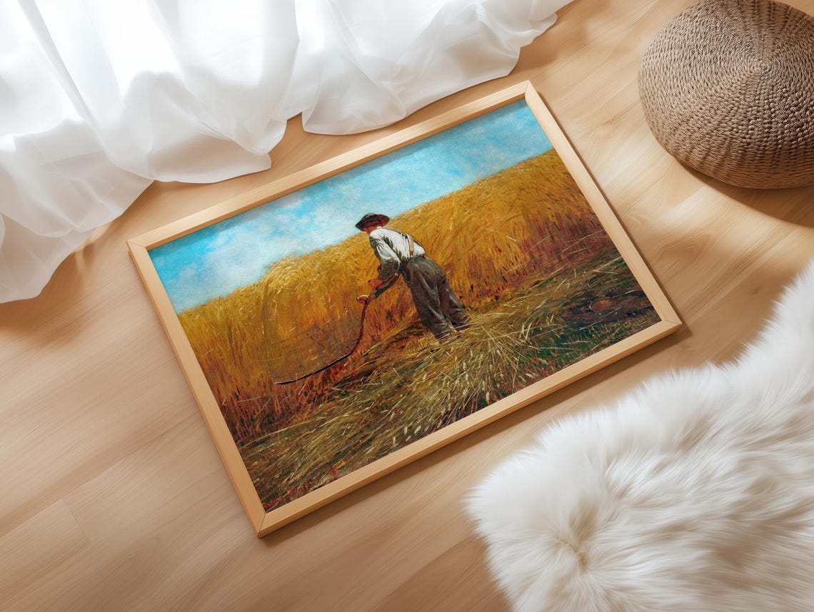 Winslow Homer Veteran In A New Field Wheat Harvest Art Poster