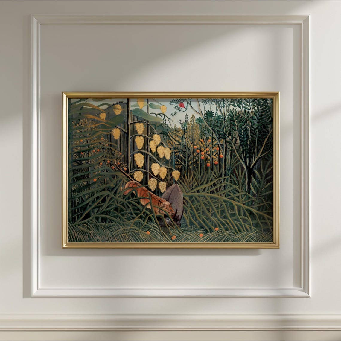 Henri Rousseau Hungry Lion Jungle Scene Exotic Wildlife Art Poster
