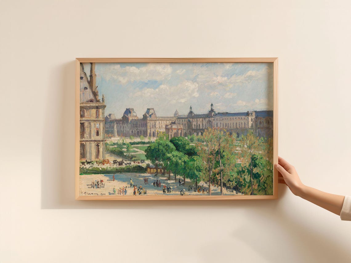Camille Pissarro Louvre Palace Paris 1900 Impressionist Art Poster