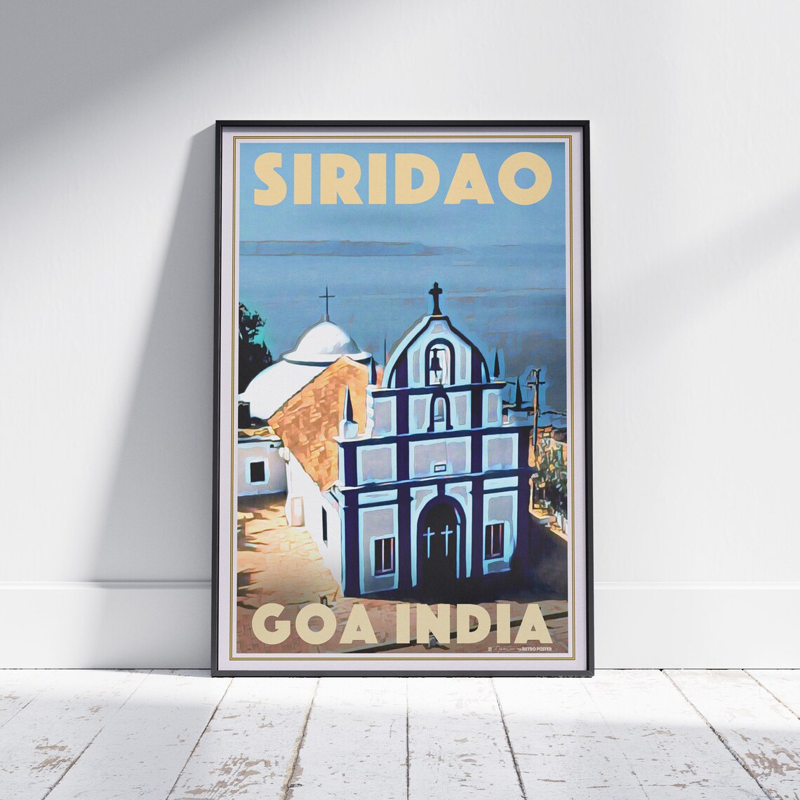 Siridao Goa Village Church Colonial Chapel Travel Poster India