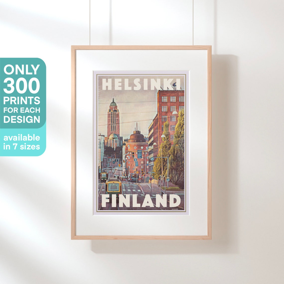 Helsinki Tram Street City View Vintage Finland Travel Poster - Image 3