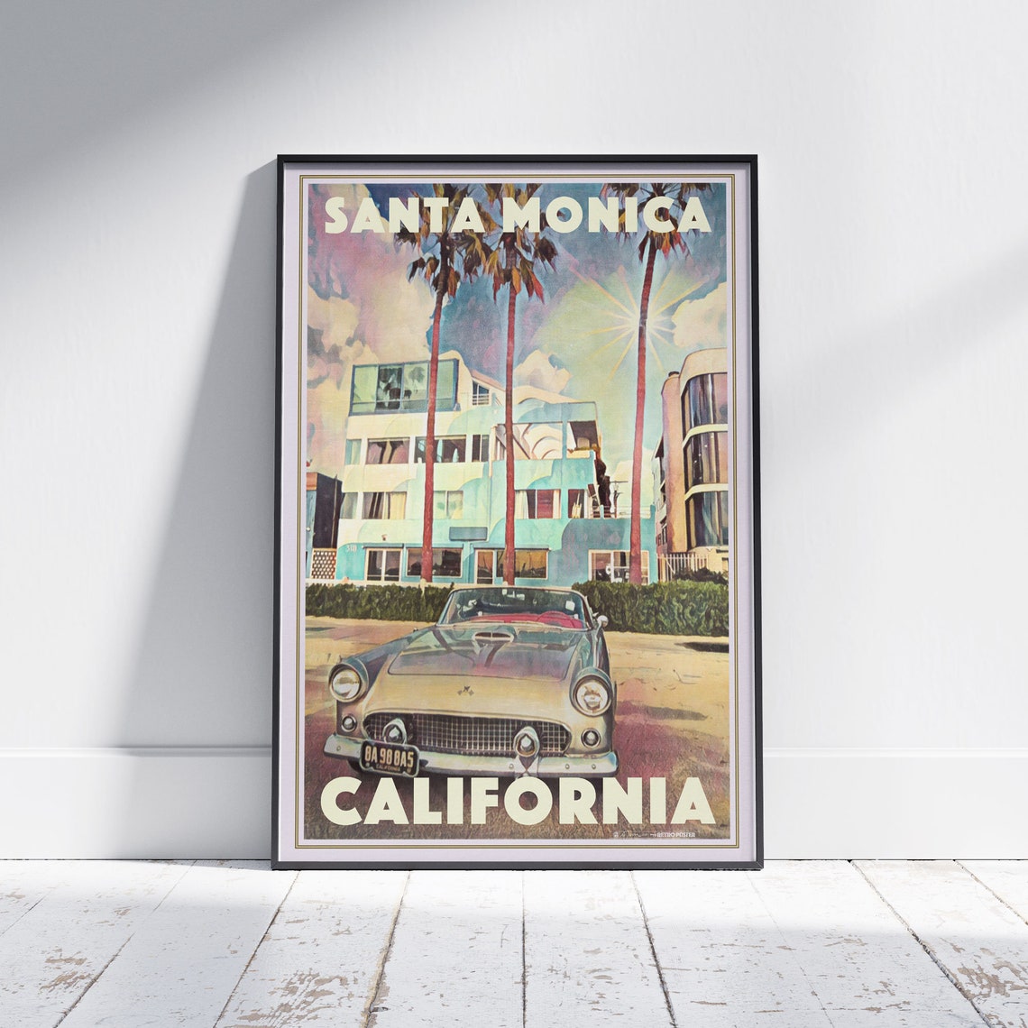 Santa Monica Poster Vibe By Alecse Limited Edition California Travel Poster Santa Monica Gallery Wall Print Of A T Bird Pop Decoration