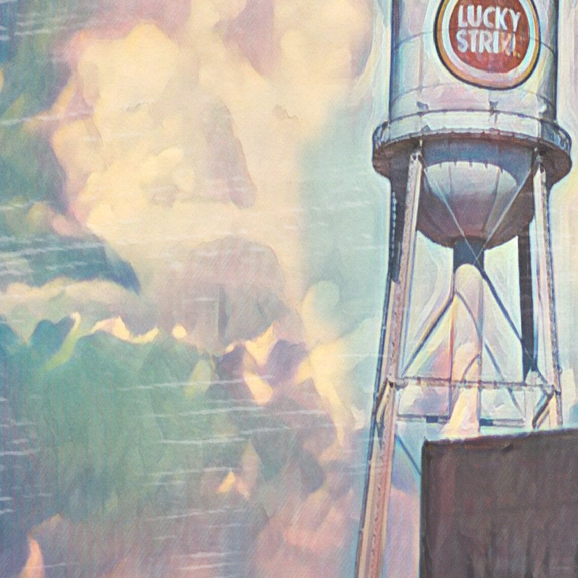 Durham North Carolina Lucky Strike Tower Bull Retro Travel Poster - Image 4