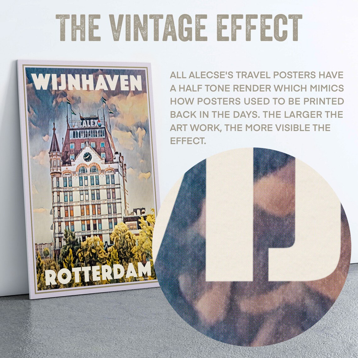 Rotterdam Wijnhaven Retro Travel Poster Dutch Historic Building Art - Image 2