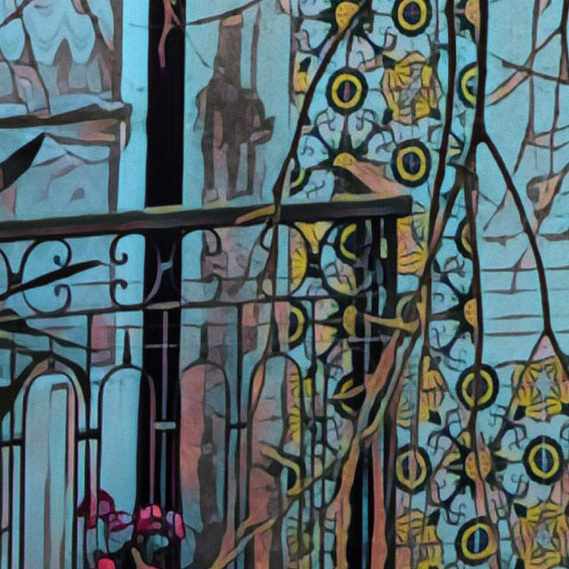 Lisboa Azulejo Tiles Balcony Vintage Travel Poster Portugal Decor - Image 4