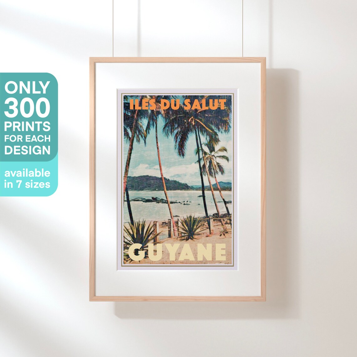 Salvation Islands Tropical Palms French Guiana Vintage Travel Poster - Image 3