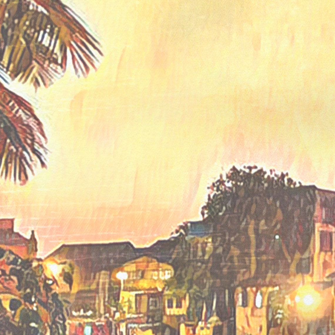 Banganga Tank Mumbai India Vintage Travel Poster Malabar Hill Sunset - Image 4