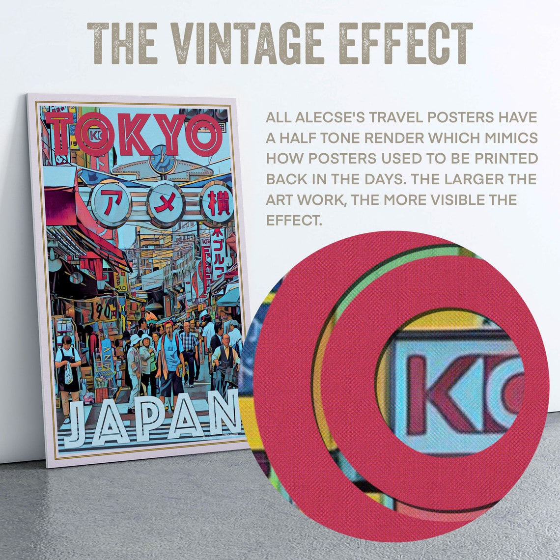 Tokyo Poster Market By Alecse Limited Edition Japan Travel Poster Tokyo Print Japan Travel Wall Tokyo Travel Wall Tokyo Gift - Image 2