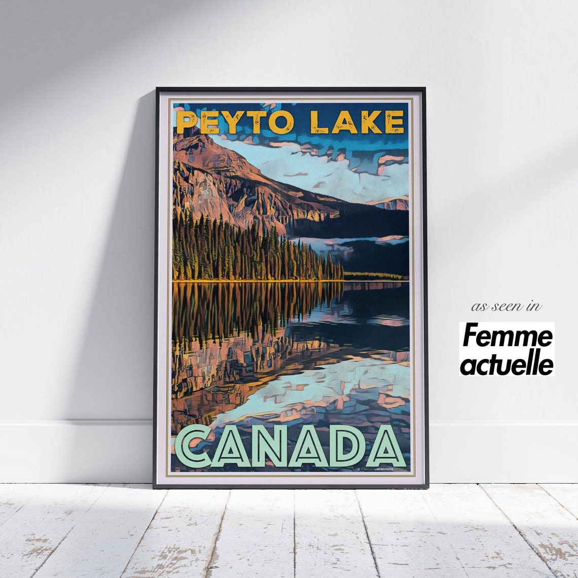 Peyto Lake Poster Banff National Park By Alecse Limited Edition Canada Travel Poster Of Alberta Gallery Wall Print Of Canadian Rockies