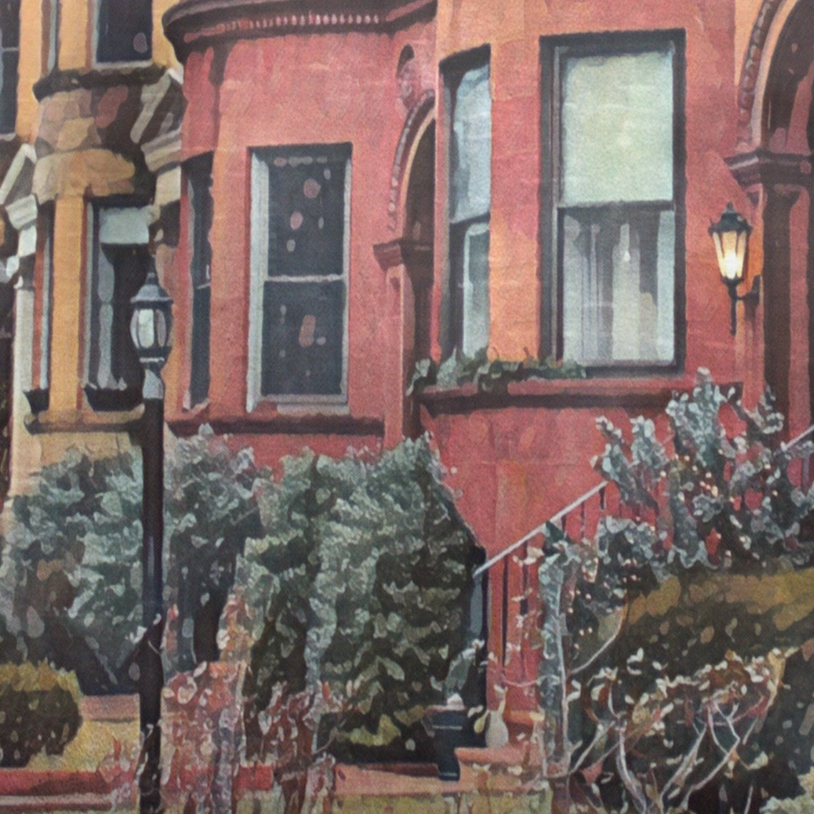 Boston Massachusetts Red Brick Townhouse Street Travel Poster - Image 4