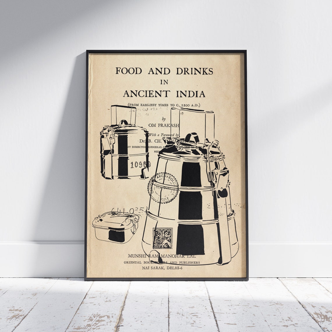 Vintage Indian Lunchbox Tiffin Carrier Retro Kitchen Decor Poster