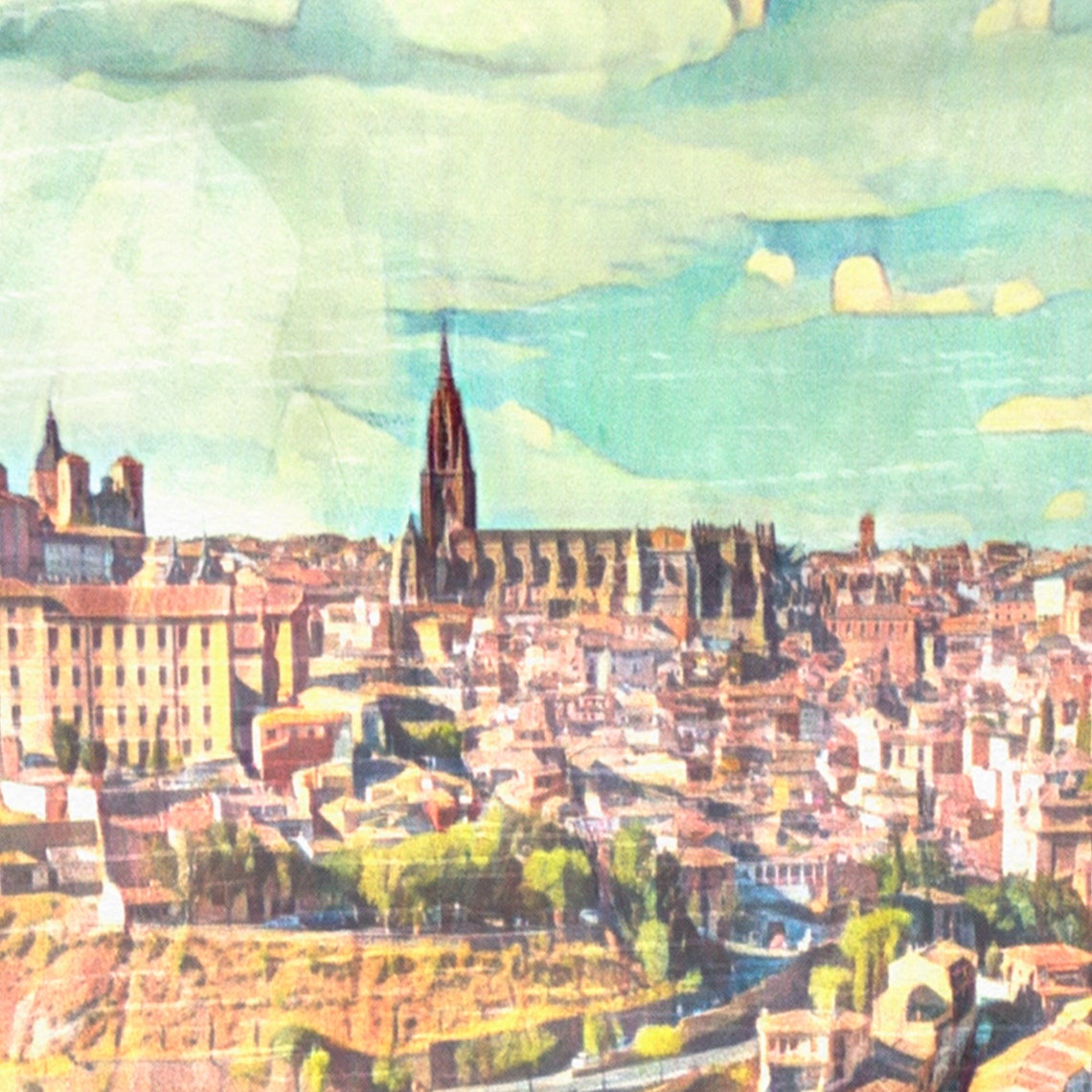 Toledo Spain Vintage Travel Poster Castilla Medieval Skyline Art - Image 4
