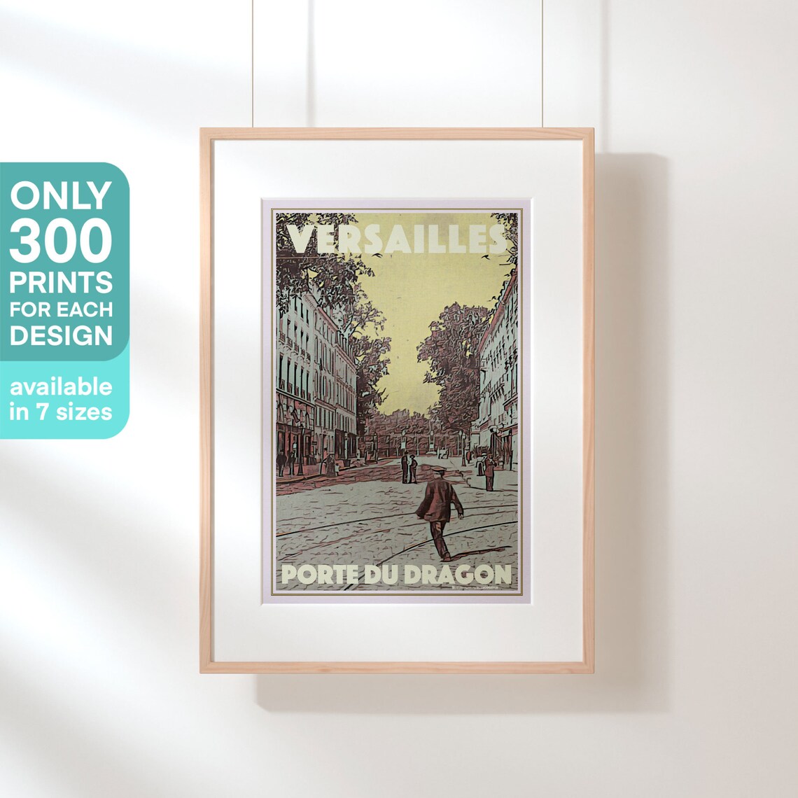 Versailles Porte du Dragon Street Scene France Vintage Poster - Image 3