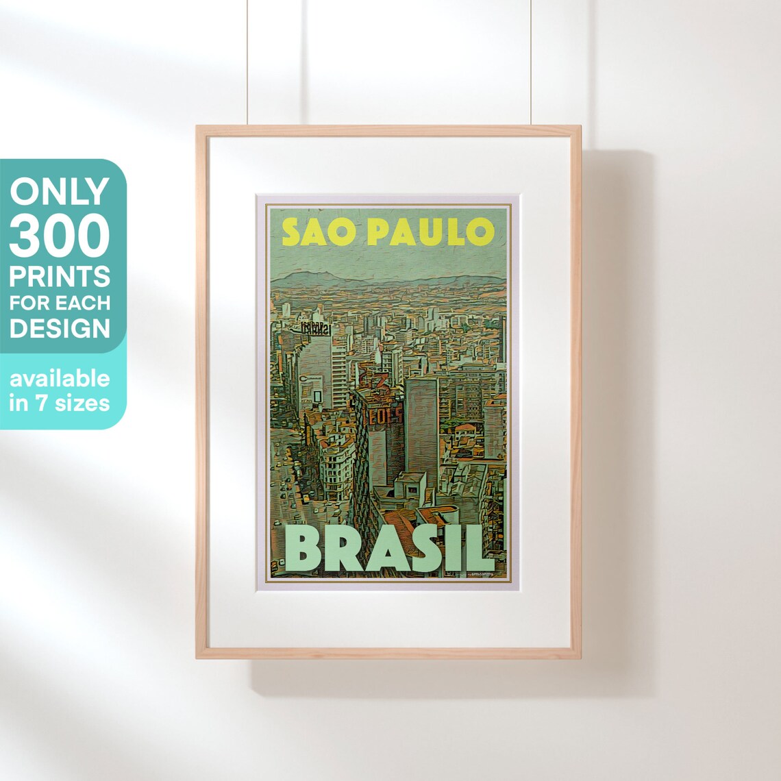 Sao Paulo Brasil Sprawling Cityscape Panorama Vintage Travel Poster - Image 3